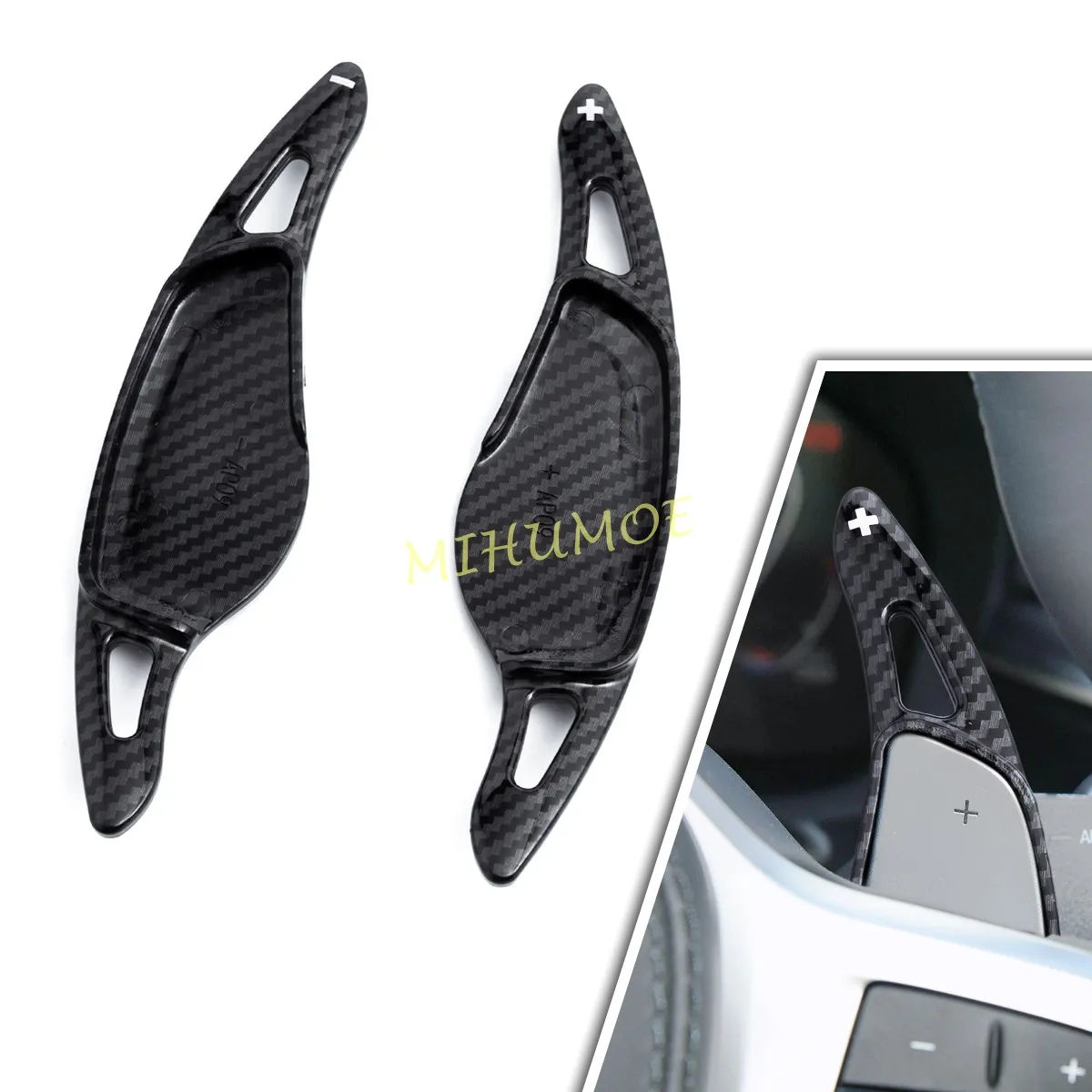 

For BMW X3 X4 X5 X6 X7 Z4 220i 330i 530i 540i 740i Carbon Fiber Steering Wheel Paddle Shifter Gear Shift Extension Accessories