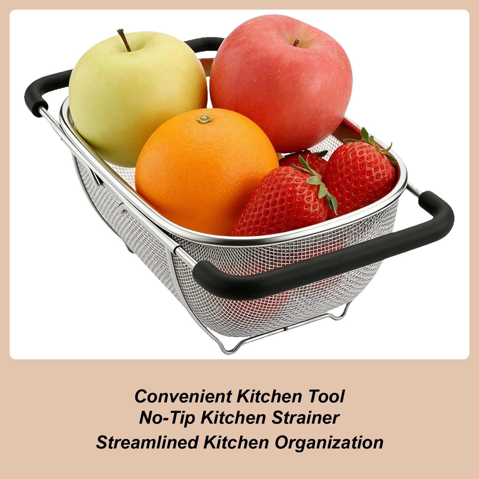 

Over Sink Colander Fine Mesh Oval Drying Rack Over the Sink Colander Basket for Rice Vegetable Pasta Fruit Berries Produce