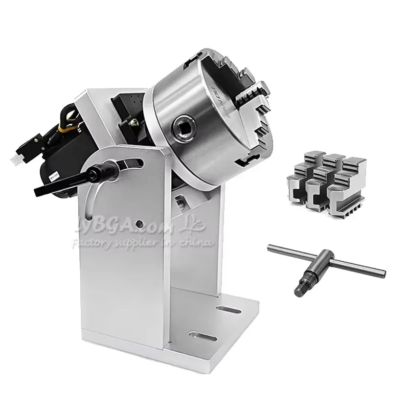 ZT-D 22/30/44/62/65/80mm Through Hole Large Rotary Table Clamp 3 Jaws Chuck for  Marking and Engraving Without Motor Drive