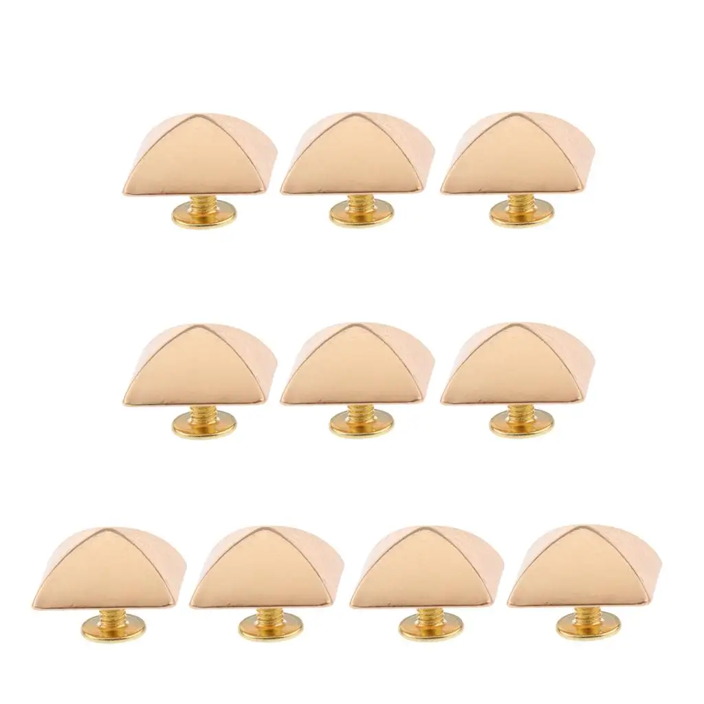 10 Sets Square Pyramid Rivet Studs Spots Punk Leather Bag Shoe Clothes Decoration - Rose Gold