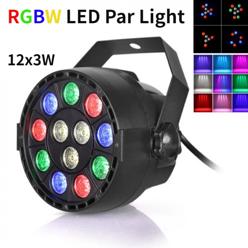 

Hot Selling RGBW LED Par Light 12x3W DJ Party Lights Disco Effect Stage Lighting with 8 channels for High Quality DMX Control