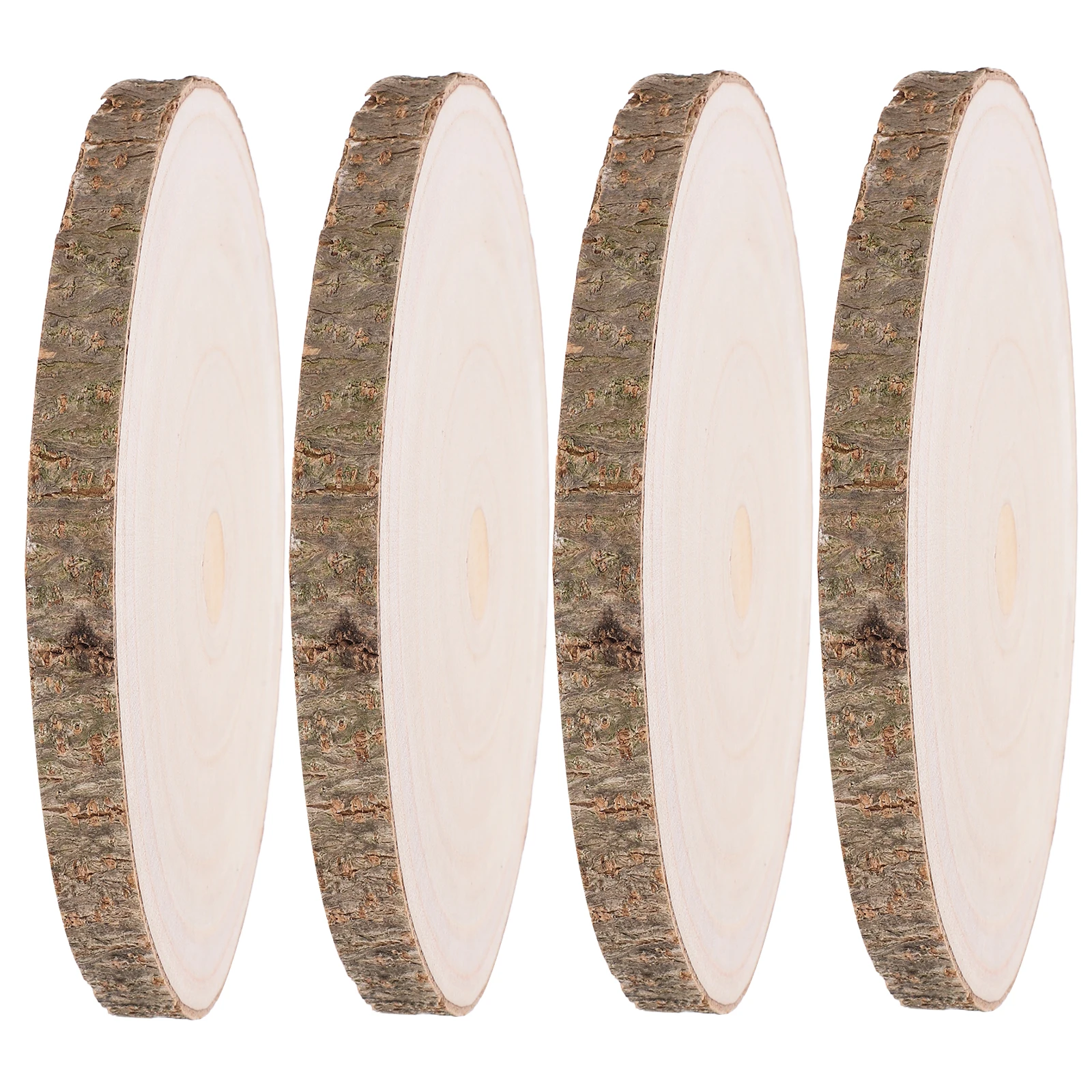 

4 Pcs Wood Trivet Heat Insulation Mats 20cm Round Kitchen Pot Holder for Hot Pots Bowls Protect Table Thin Lightweight