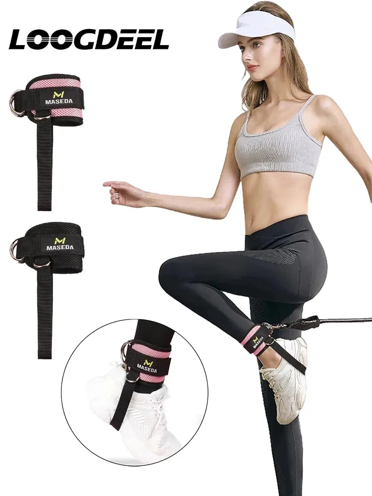 1 szt. Paski na kostkę Fitness do maszyn kablowych Wyściełane mankiety na kostki do ćwiczeń nóg Treningi W pełni regulowana i oddychająca kostka — zdjęcie 2