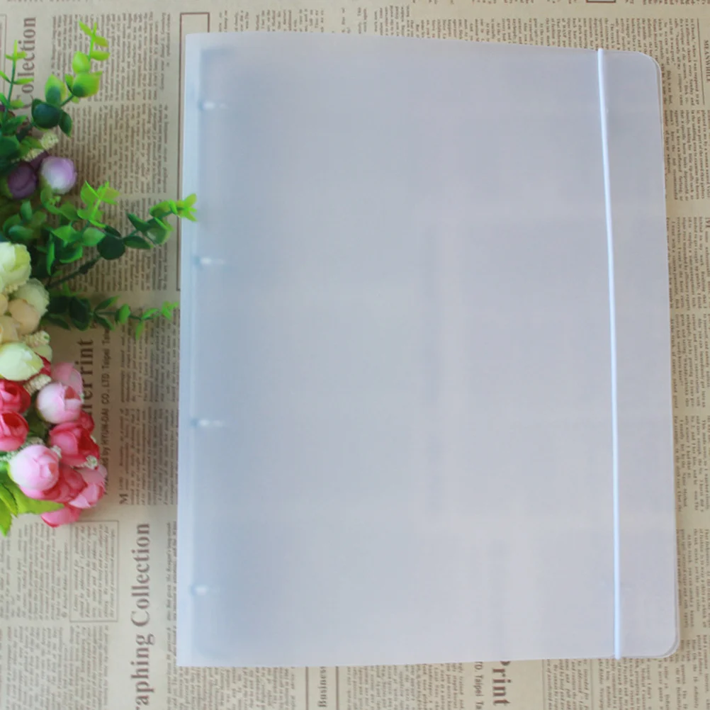 

A4 Semi Transparent PP File Binder Frosted Folder with Stainless Steel Clip Office School Business Document Organizer
