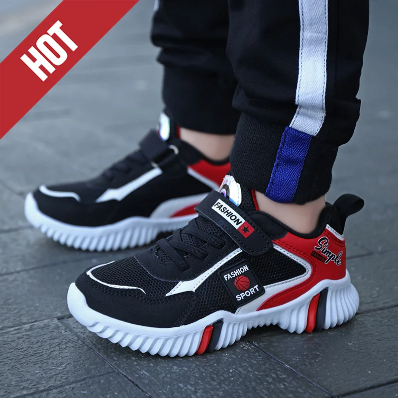 รองเท้าวิ่งเด็กผู้ชายแบบตาข่าย น้ำหนักเบา ระบายอากาศได้ดี สวมใส่สบาย ไม่ลื่น สำหรับเด็กผู้หญิง รองเท้าลำลองสำหรับวิ่ง เดิน รองเท้าผ้าใบเด็ก