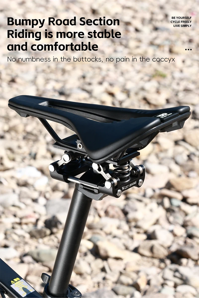 WEST BIKING Fahrradsattel-Stoßdämpfer, Federung, Sattelstützenkissen für MTB, Rennrad, komfortables Fahrradzubehör – Detail 7