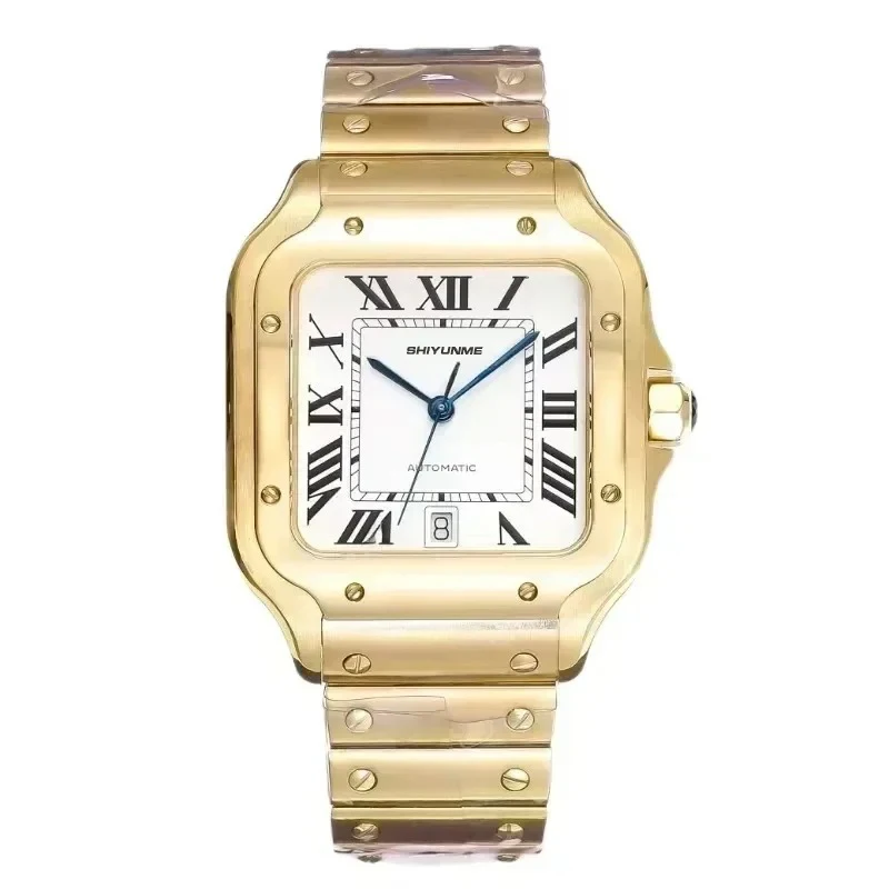 42 ملم مجموعة سانتوس للرجال أزياء نوبل رائعة ووتش زوجين نوع الفولاذ المقاوم للصدأ التلقائية ووتش