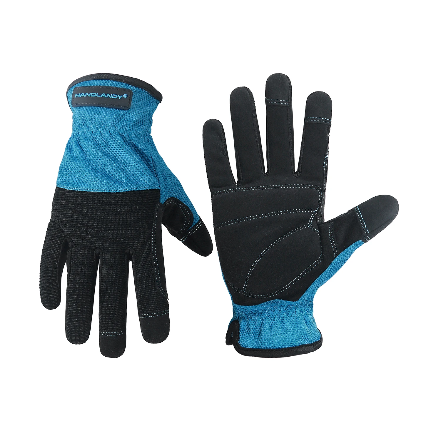 남성 및 여성을 위한 HANDLANDY 작업 장갑, 유틸리티 정비사 작업 장갑 터치 스크린, 유연한 마당 작업 원예 장갑