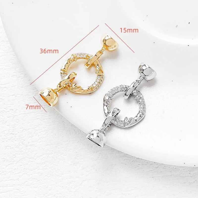 1 Piece Brass Plated Genuine Gold Inlaid Zircon Connecting Buckle DIY Produces Materials for Fashionable Jewelry Accessories