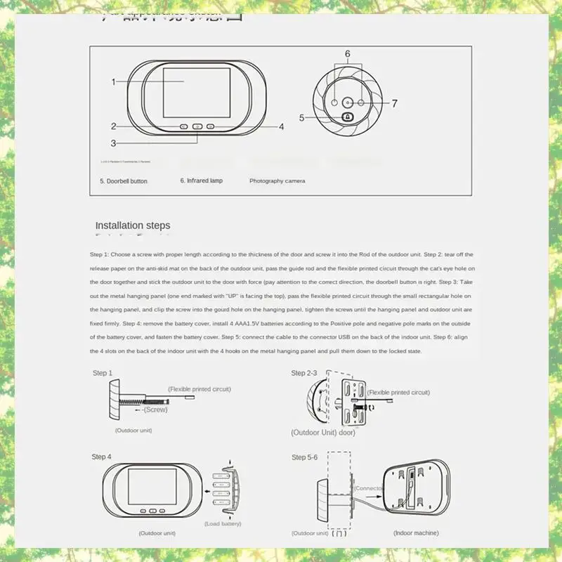 الذكية الرقمية LCD 2.8 بوصة جرس باب يتضمن شاشة عرض فيديو ثقب الباب المشاهد باب العين كاميرا مراقبة 90 درجة جرس الباب كشف الحركة العين دورا