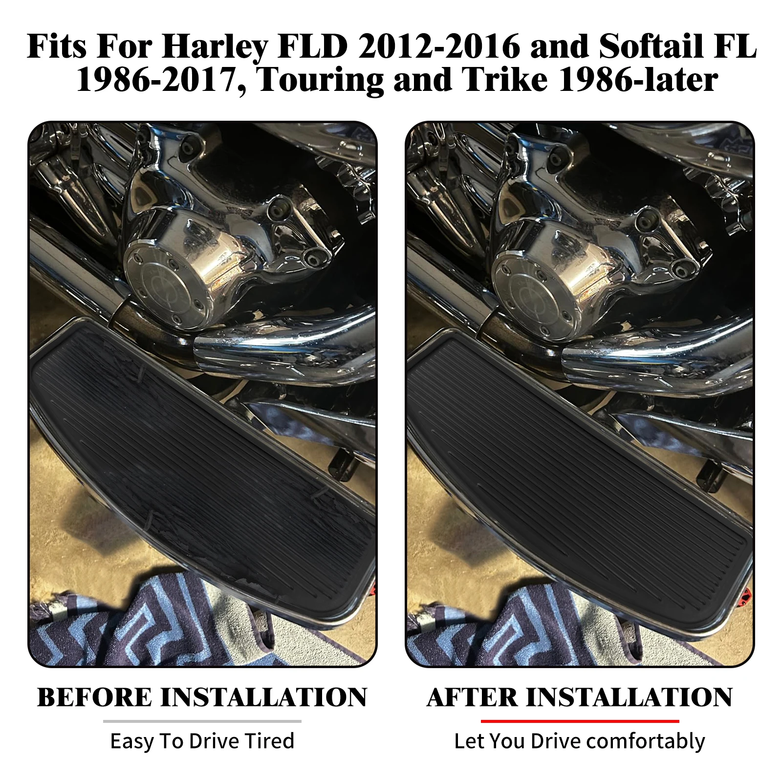 Motocicleta frente rider inserir piso footboard apoio para os pés para harley touring softail padrão fino estrada glide flhr