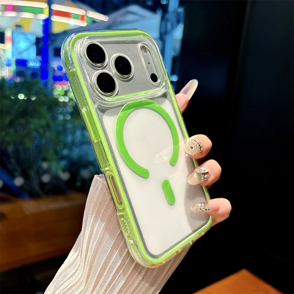 2-in-1 Transparente TPU-Handyhülle für iPhone 18 Pro Max 17 Air 16 15 14 13 12 11 mit MagSafe Magnetischer Kabelloser Ladeabdeckung – Detail 9
