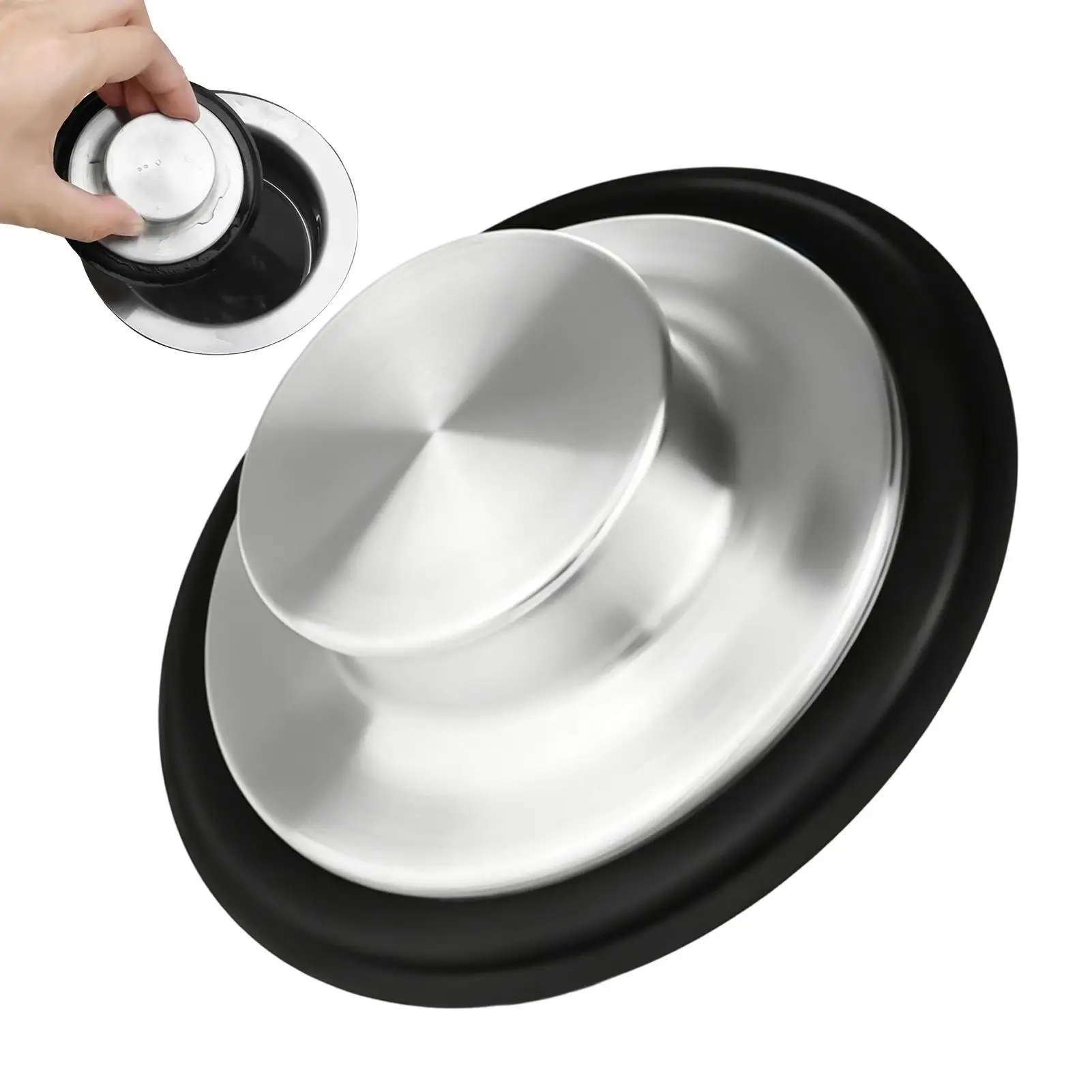 Stainless Steel Sink Drain Stopper Garbage Disposal Plug Seal Cover Fit 8.5-8.8cm Drain Hole Water Blocking Replacement Parts