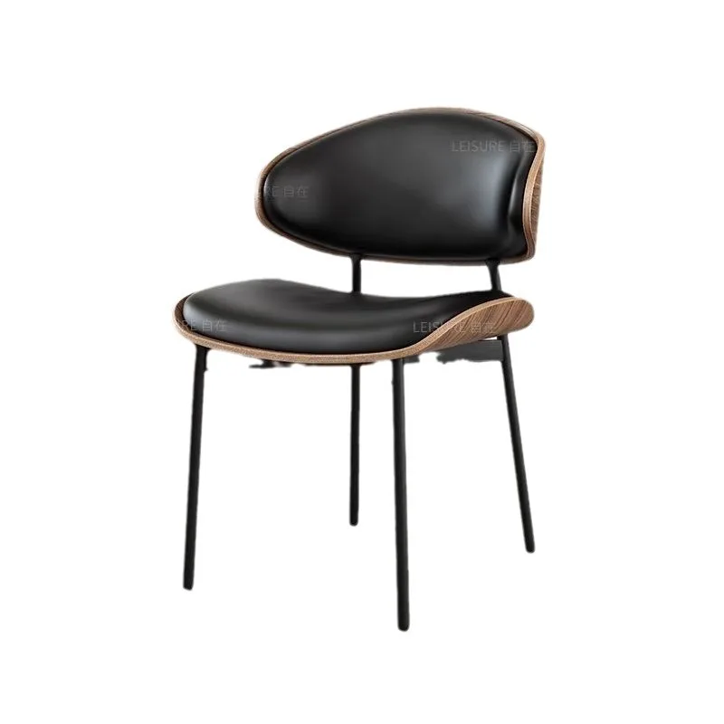 

Italian, light luxury, minimalist, designer, dining chair, home, black, vintage, Nordic, solid wood