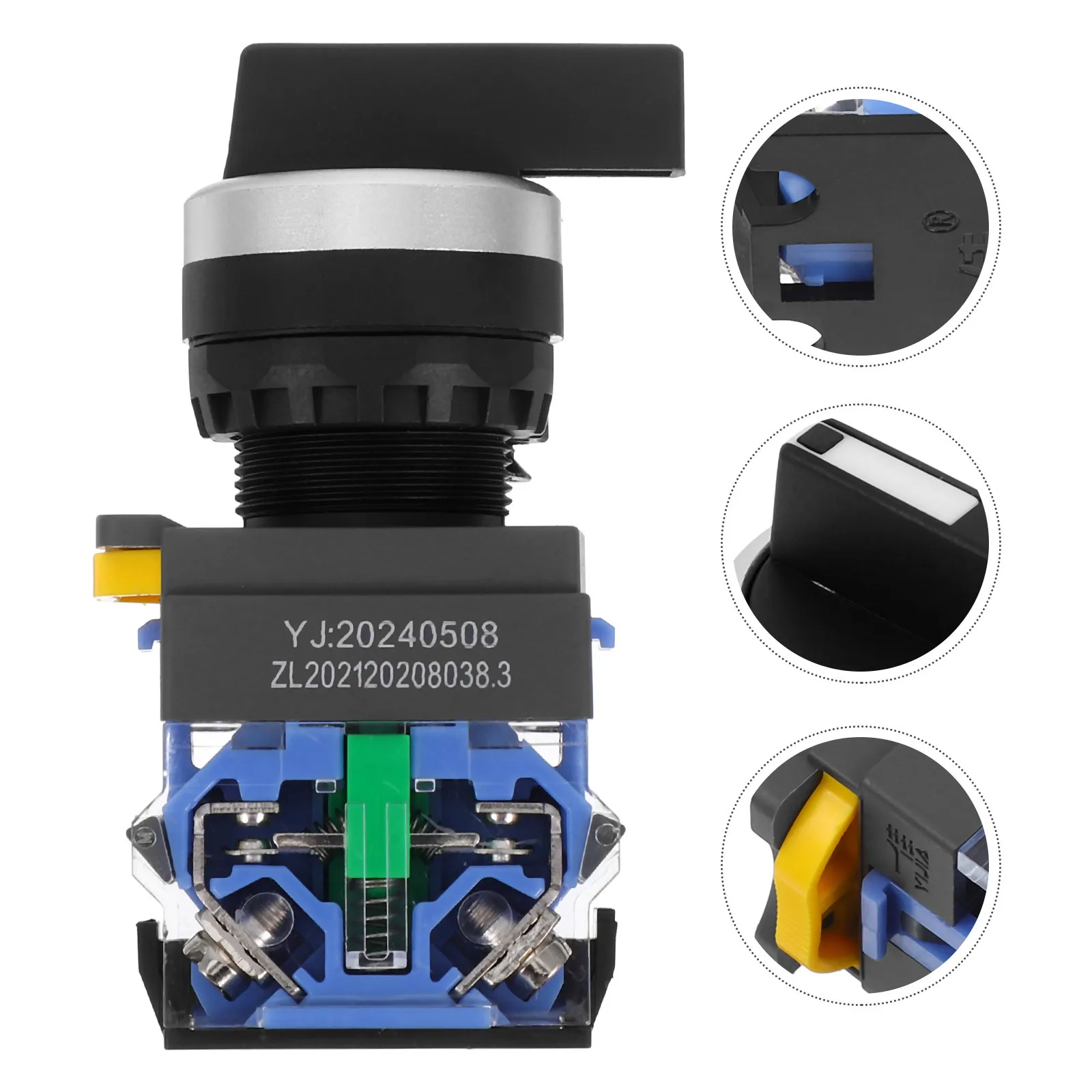 

Rotary 3-Position Selector Switch Knob Maintained Latching Panel Mount Changeover 0-440V Electrical Equipment Switch with Handle