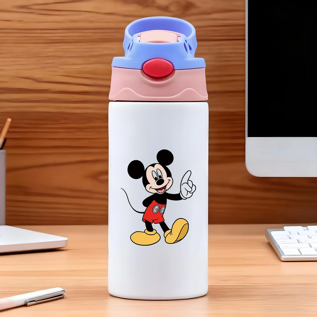 

Disney Mickey Mouse Classic Cartoon Design Cup 304 Stainless Steel Cartoon Straw Cup Kids Water Bottle New Year Gift