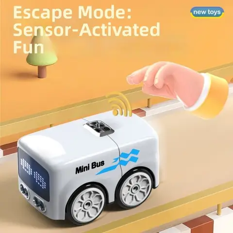 Rc-Controlled Magic Follows Line Car with 4 Play Modes Rechargeable Magic Mini Bus with Auto Expressions