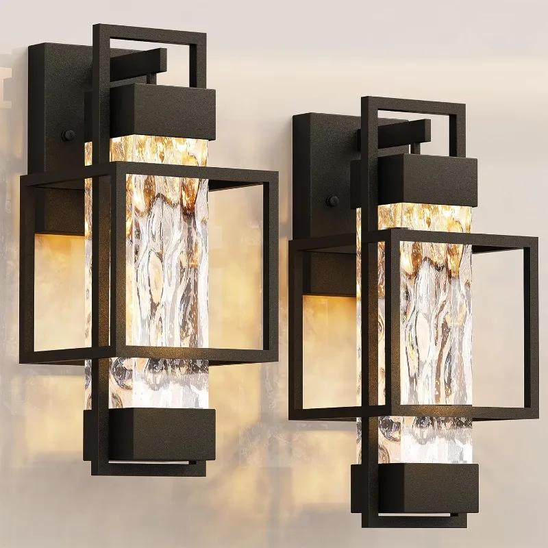 

Modern Outdoor Light Fixtures Outdoor Lighting 2 Pack, 15" Exterior Wall Sconce Waterproof Porch Light, Outside Light