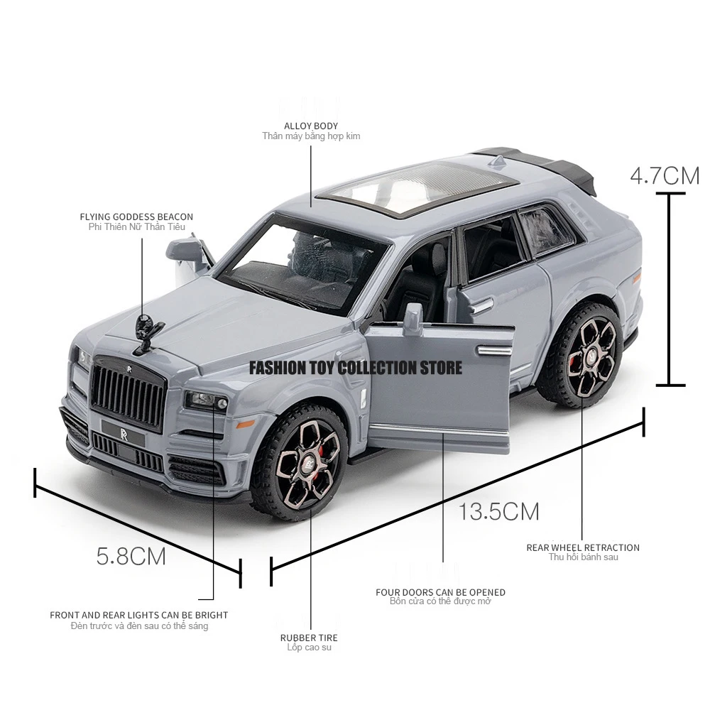 1:36 CULLINANG aluminiowy model samochodu odlewana zabawka z dźwiękiem i światłem pojazdy dekoracyjne zabawki na prezent dla dzieci