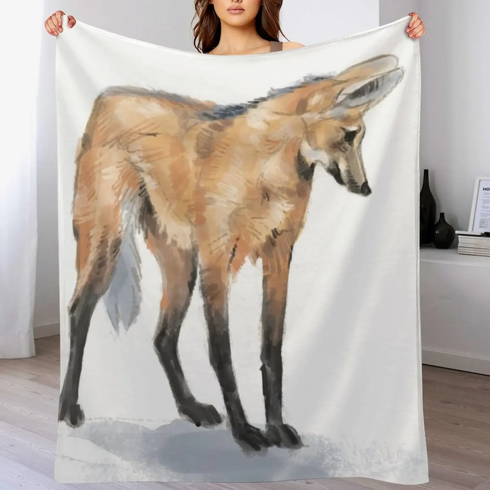 

Maned wolf Throw Blanket Plush Soft Summer Beddings Blankets