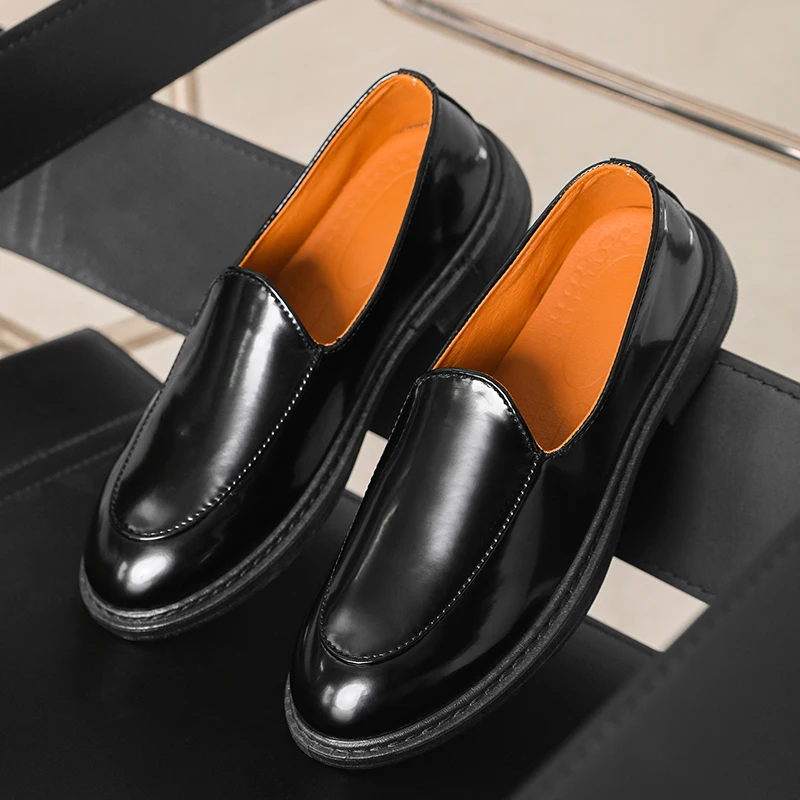 

Autumn men's small leather shoes, shiny leather shoes, one foot pedaling, commuting, business, leisure, versatile casual shoes