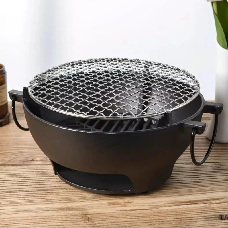 Barbecue Grill Grill Household Tea Round Grill Charcoal Outdoor Multifunctional Fireplace Tea Boiler Barbecue Supplies