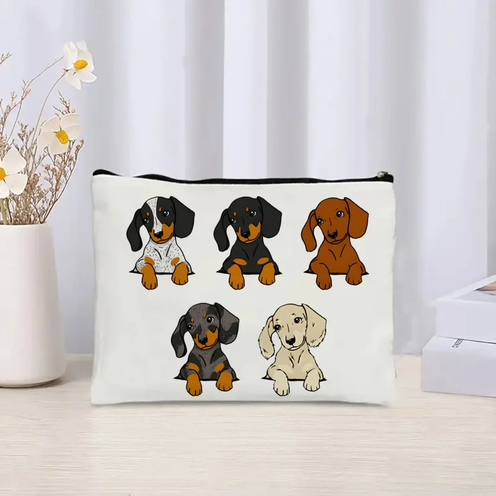 2pcs/set Dachshund Teckel Cute Dog Print Tote Bag Large Capacity Shoulder Bag Women's Casual Handbag for Work School Shopping - view 2