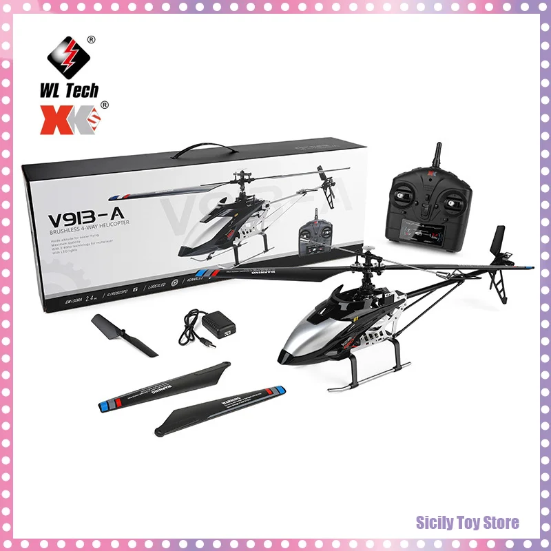 WL XK V913-A Four Channel Remote Control Fixed Altitude Brushless Helicopter Rc Aircraft Model Toy Gifts For Adult Rc Helicopter