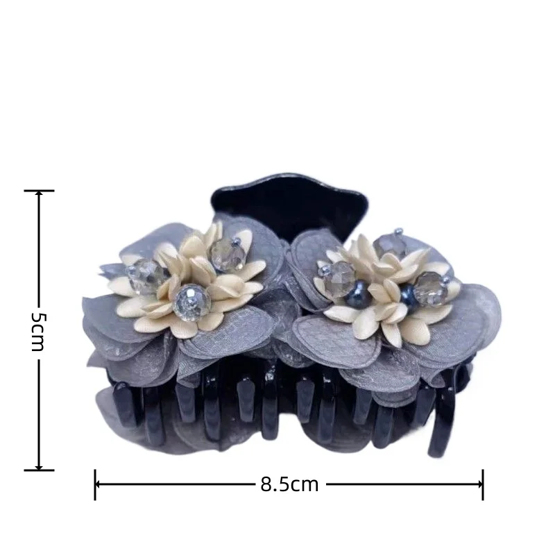 Barrettes moyennes à 4 fleurs, pince requin Updo pour femmes d'âge moyen et âgées, accessoires pour cheveux