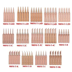 5pcs 900M-T Pure Copper Soldering Iron Tips Lead-Welding Solder Tip 933.907.951 For Welding Equipment Soldering Supplies