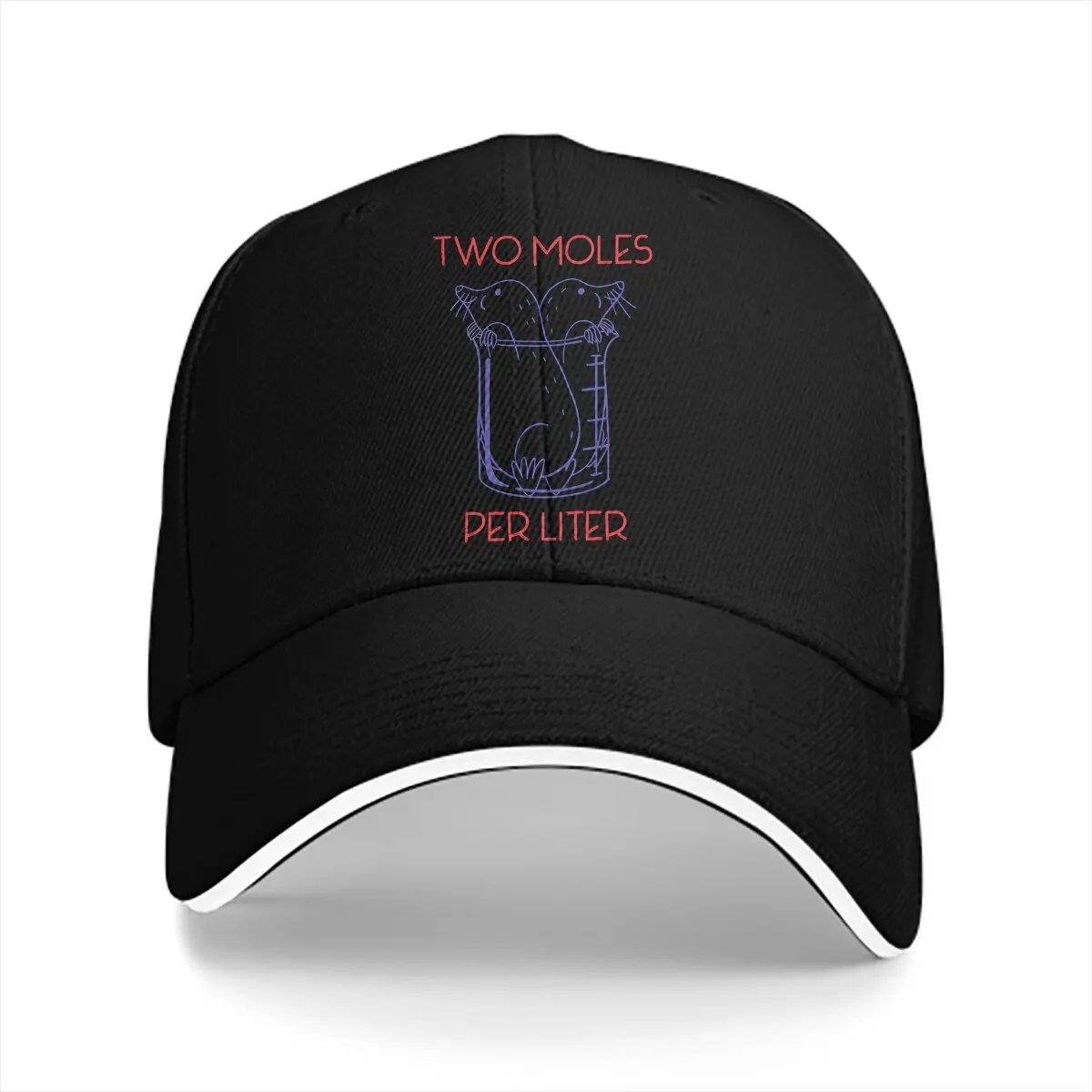 Washed Men's Baseball Cap Two Moles Per Liter Physics Chemistry Science Jokes Trucker Snapback Caps Dad Hat Chemistry Golf Hats