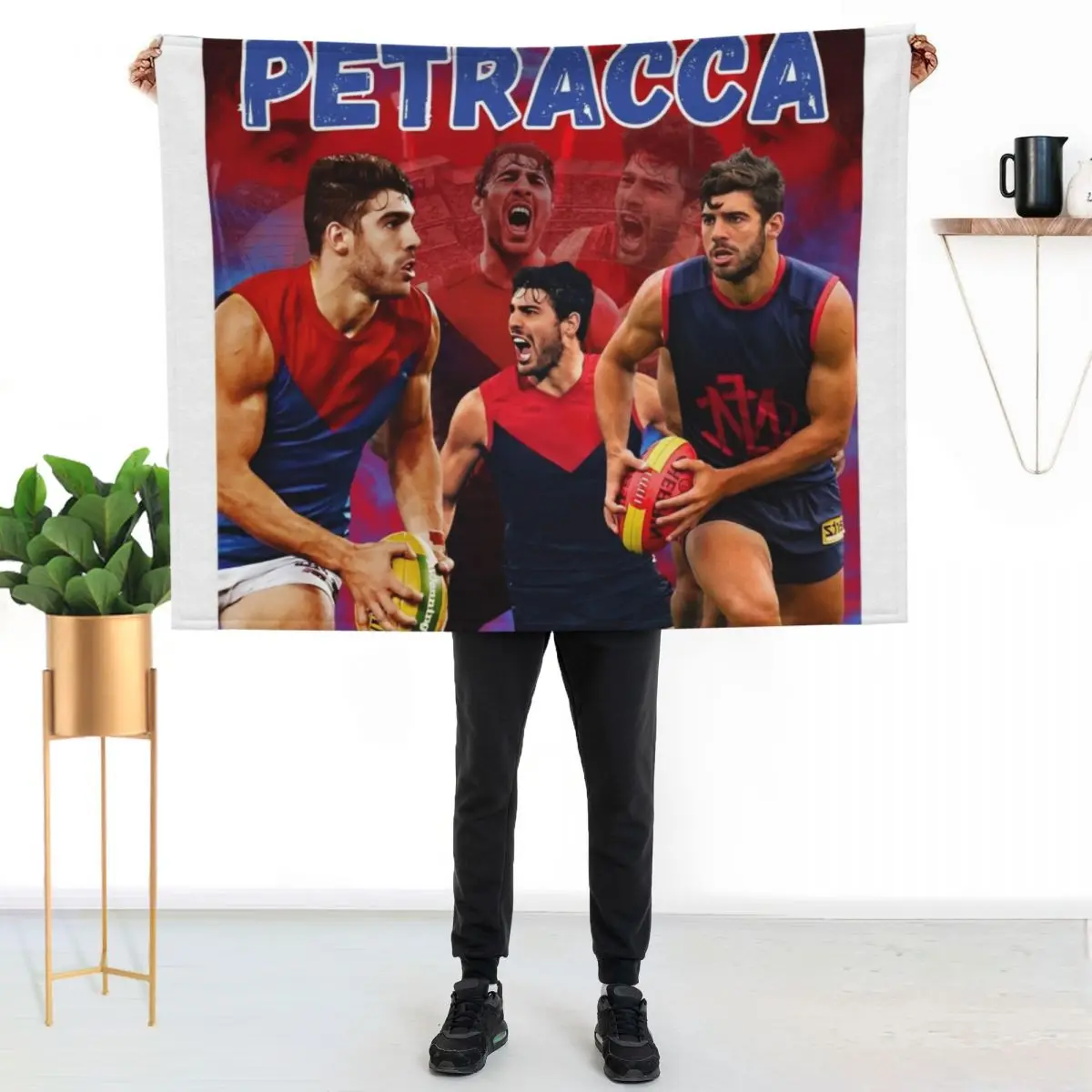 Christian Petracca Melbourne Football Club AFL Throw Blanket funny gift for winter Nap sofa bed Flannels Decoratives Blankets