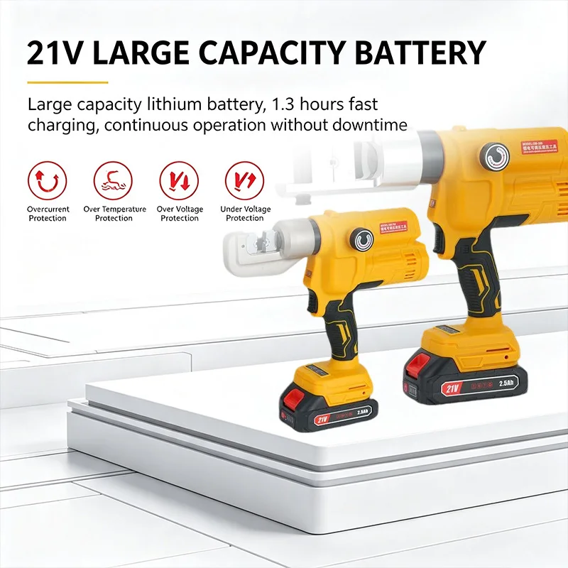 Electric Hydraulic Crimping Tool JB-70C/JB-300 Cable Lug Crimper 4-300mm², 21V Rechargeable Wire Terminal Pressing Pliers