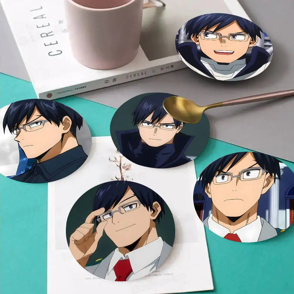 1pc Tenya Iida My Hero Academia Wooden Coaster Colour Printing Cup Mat Home Desk Decoration Gifts