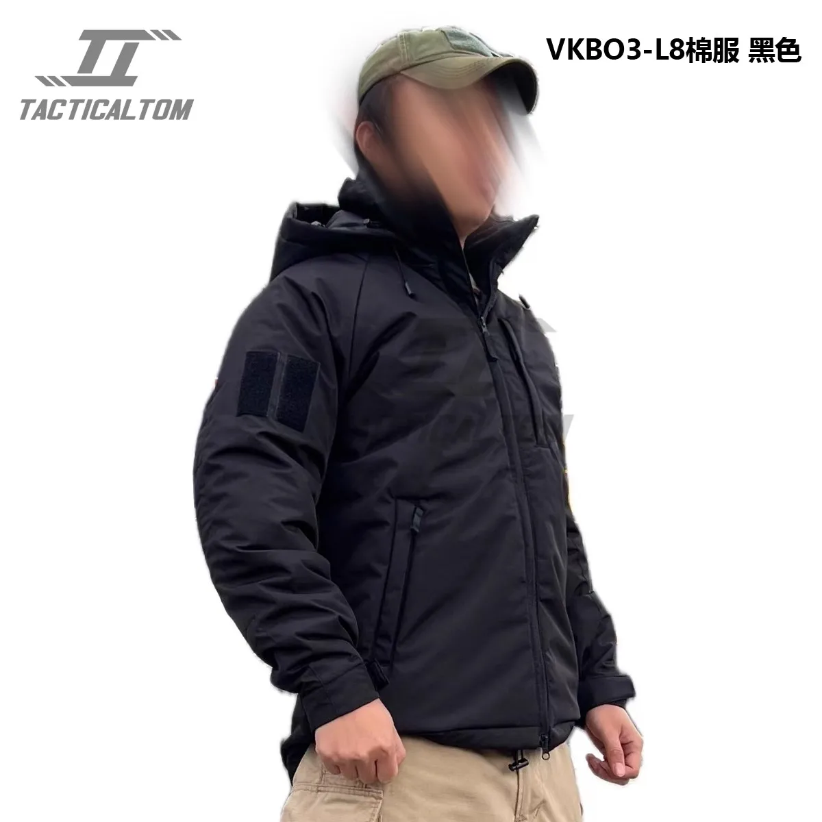 

Tactical Tom VKBO3 Russian L8 Cotton Jacket Pure Black MC Top Tactical Warmth Anti-Cold Outdoor Winter Thickened Coat