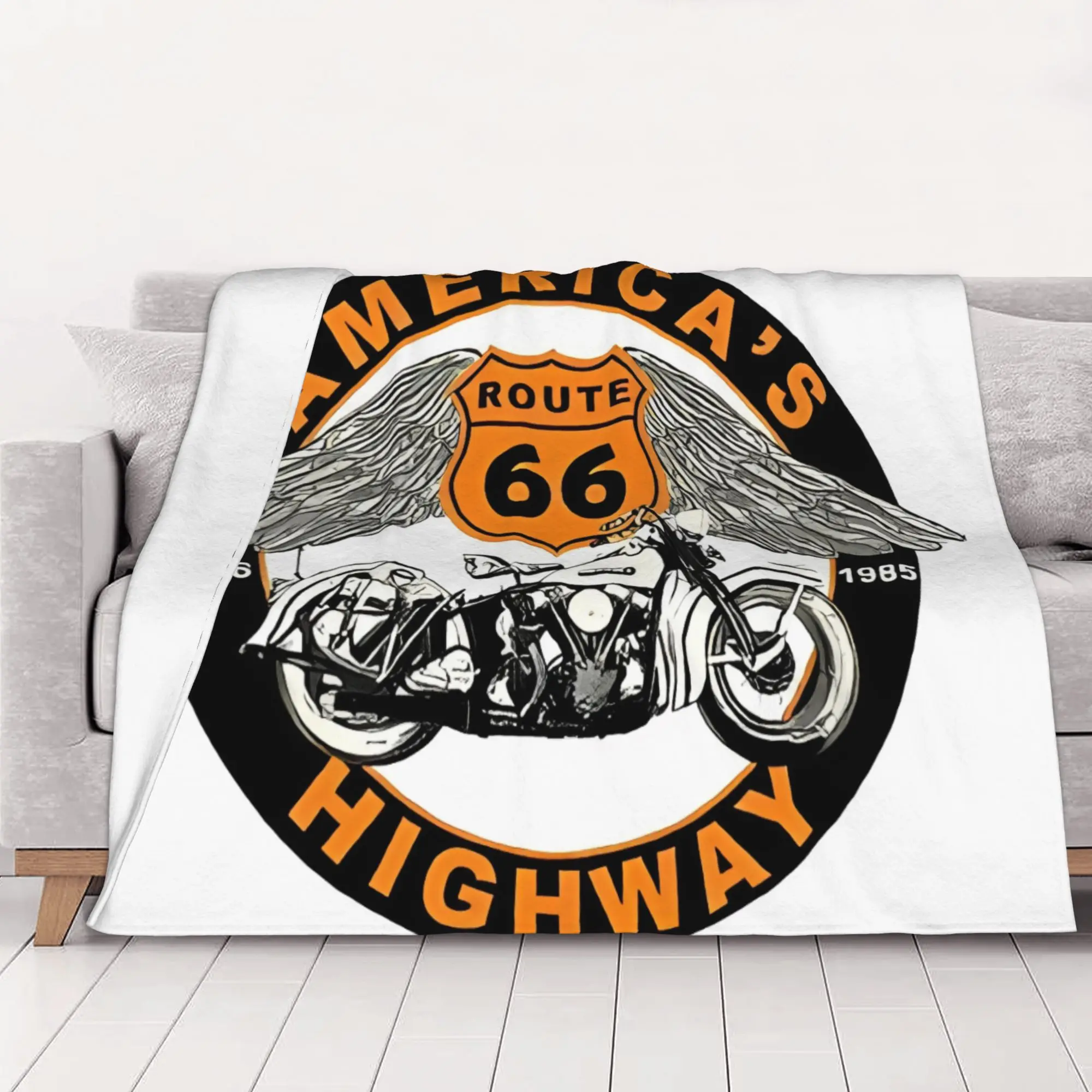 1PC home Cute Room Decor Classic Blanket Throw Blanket Route 66 Novelty Warm Blanket All Season