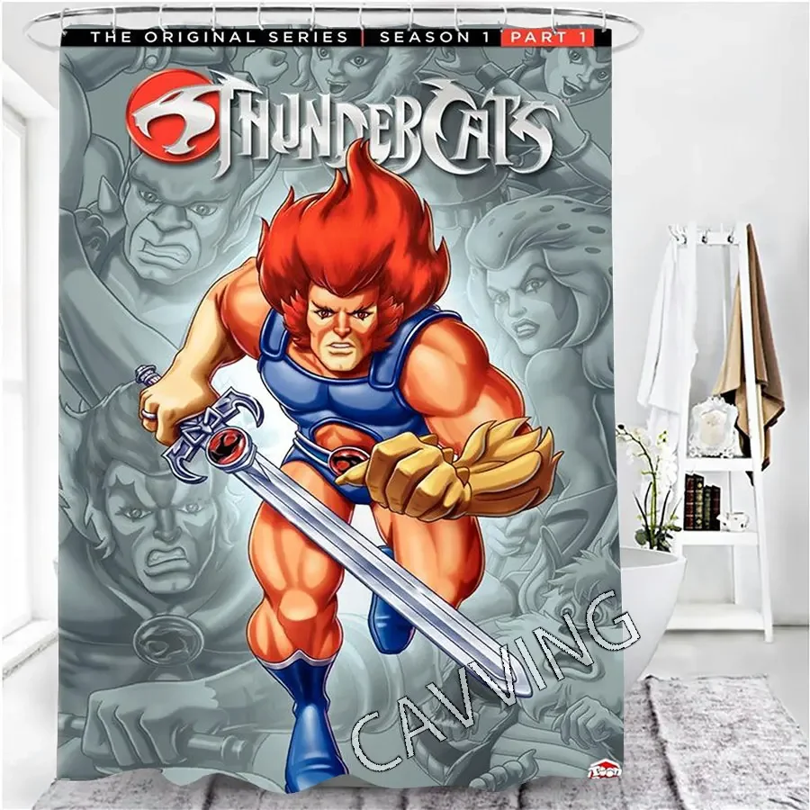 THUNDERCATS 3D zasłona prysznicowa z nadrukiem wodoodporny kurtyna łazienkowa zestaw antypoślizgowa mata do kąpieli dywaniki dywaniki do domu 02