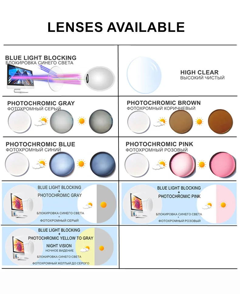 Myopie-Brille, verschreibungspflichtig -0,5 bis -10, für Damen und Herren, schwarzer Legierungsrahmen, photochrome oder blaues Licht blockierende oder Nachtsichtgläser F076 – Detail 9