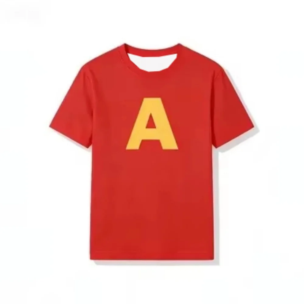 Boys girls Alvin and The Chipmunks Red Shirt Unisex S P Movie Promo Nerd Geek Animation Adult Kids T-shirt Graphic T Shirts