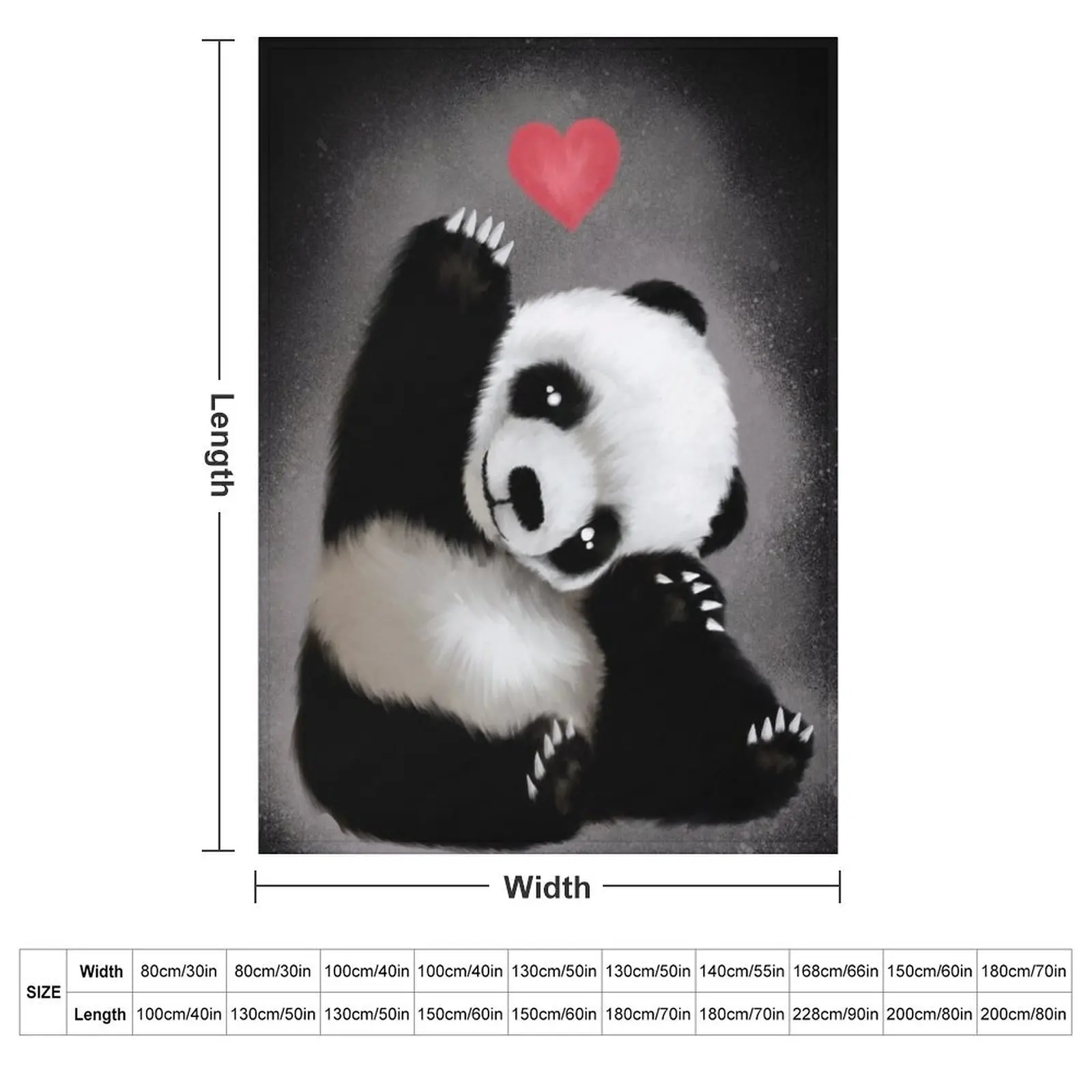 Panda Love Throw Blanket Hairys Decorative Sofa anime valentine gift ideas Blankets