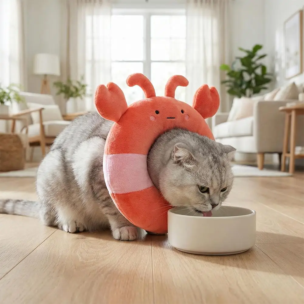 Cute Pet Cat Elizabethan Collar Wound Healing Anti-Bite Fun Crab Protection Pet Neck Collar Licking Collar Lion Neck produc U9L2