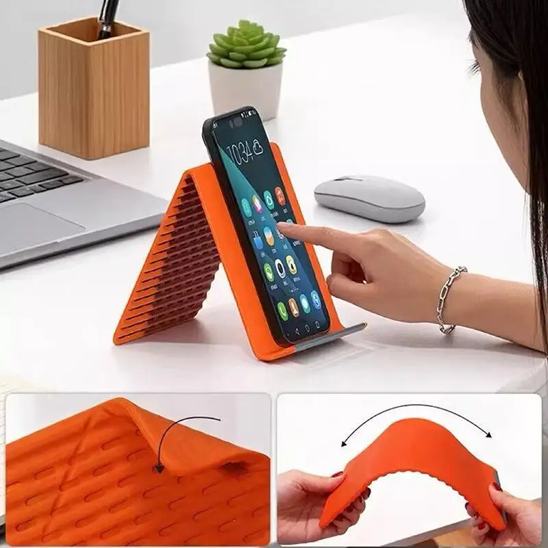 

Flexible Foldable Phone Stand Silicone Tablet Holder Adjustable Lazy Bracket Universal Mobile Phone Holder For Home Office Use