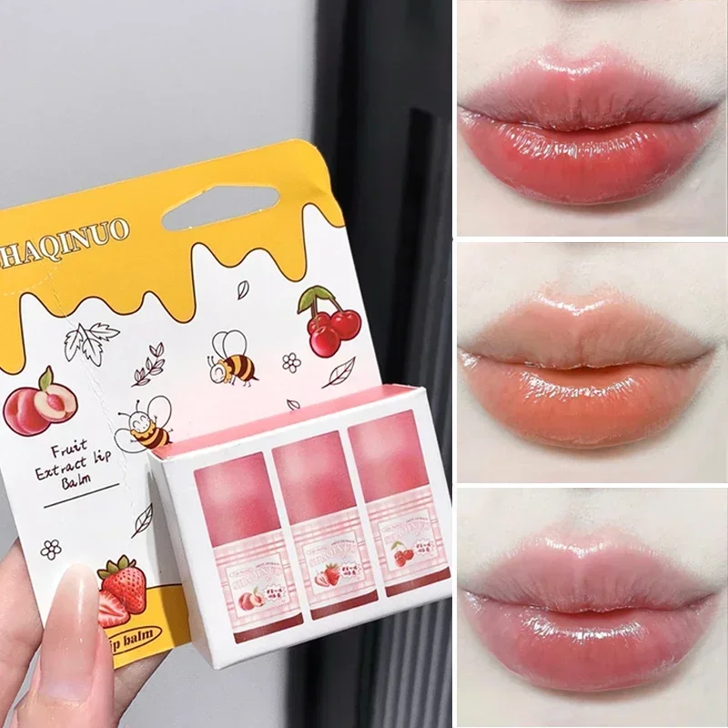สารสกัดจากผลไม้ Moisturizing Lip Balm Moisturizing Tinted Lip Balm Whitening Student Party ราคาไม่แพงลิปสติกกรณี