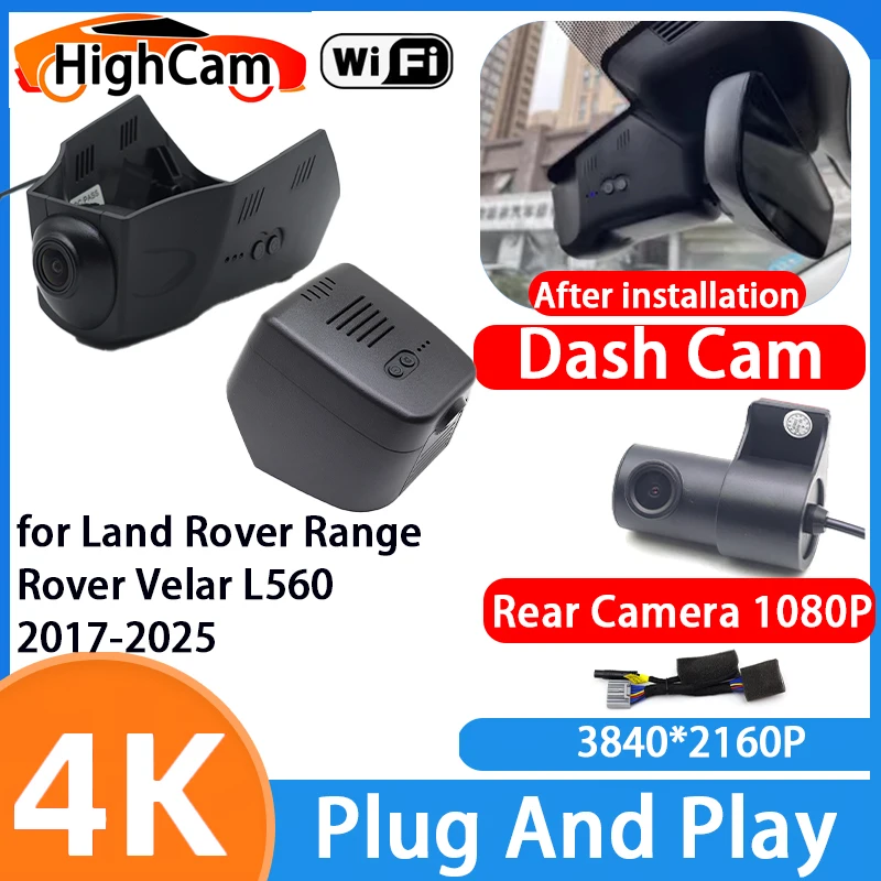 Cámara HighCam para Land Rover Range Rover Velar L560 2017-2025, 4K Wifi IMX335 OEM, Grabadora de Video DVR para Auto, Cámara Delantera y Trasera