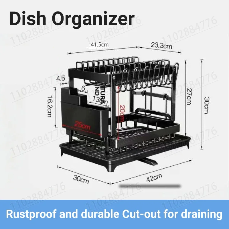 Kitchen shelf multifunctional cup rack double dish rack storage rack household water filter dish dish rack draining shelf