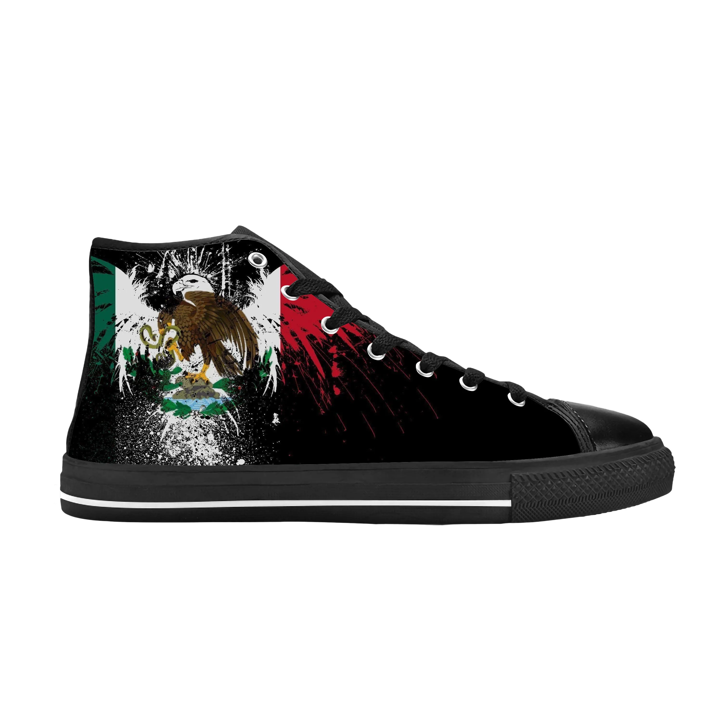 Mexico Mexican Flag Patriotic Pride Fashion Funny Casual Cloth Shoes High Top Comfortable Breathable 3D Print Men Women Sneakers