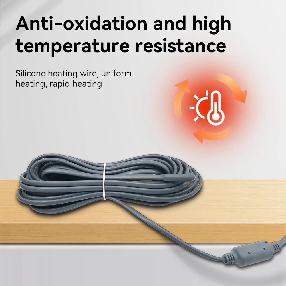 Minco Heat 4/5/7/9m 15~80W Water-proof Silicone Rubber Reptile Heating Cable for Warming Vivarium Pet Room for Incubator