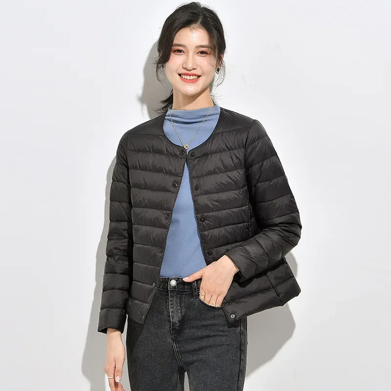 15 Colors Top Grade Women Ultra Light Matt Fabric Puffer Jackets 2023 New Office Lady Solid Warm Female Windbreaker Parkas