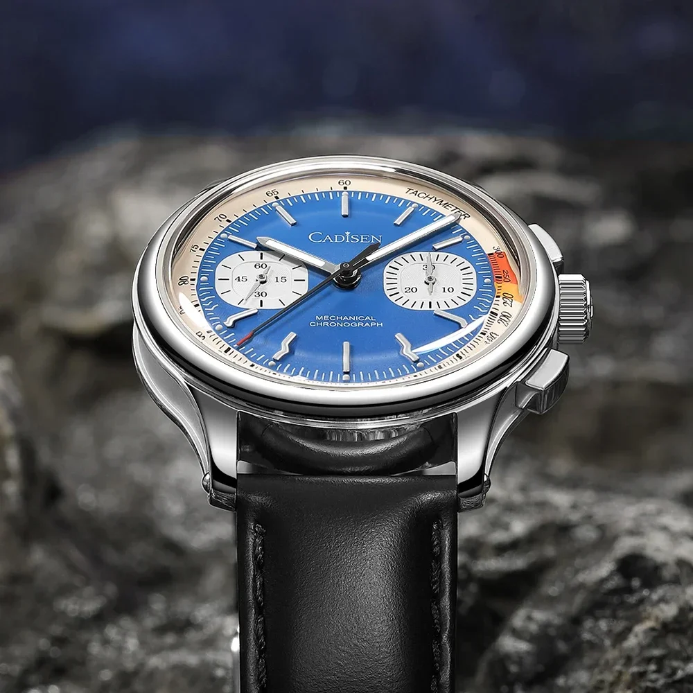 CADISEN-Relógio Cronógrafo Militar Masculino, Gaivota ST19 Swanneck Movimento Relógio Mecânico, cúpula AR Sapphire Crystal PP C8212M, V2