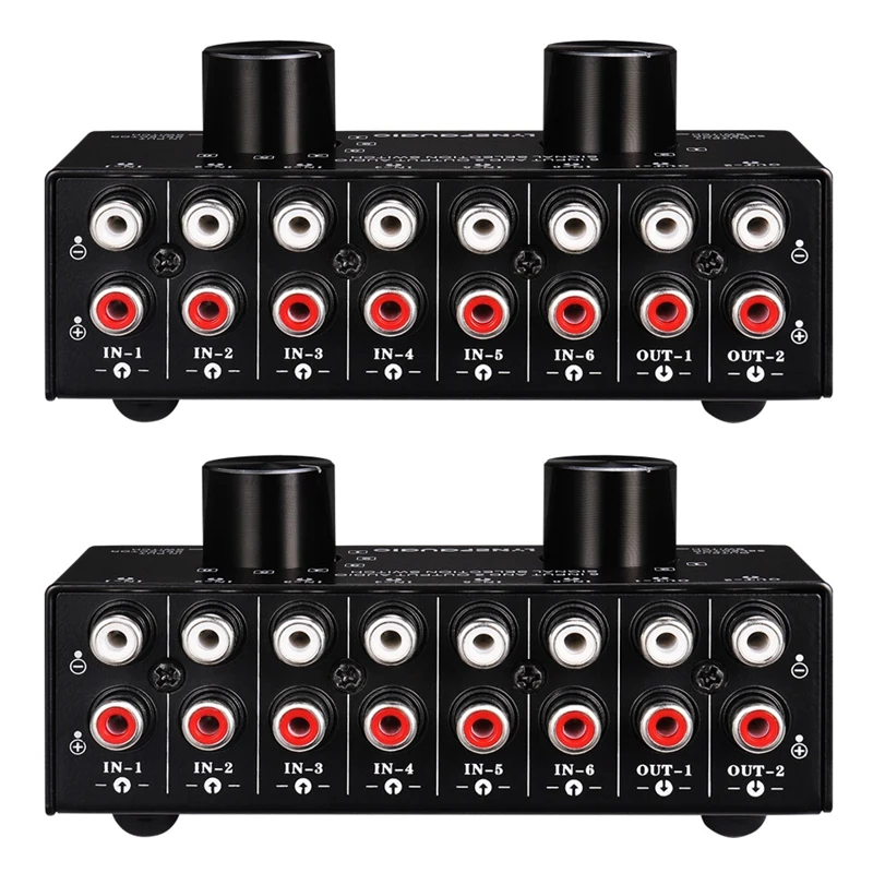 

2X Switcher 6 In 2 Out Or 2 In 6 Out Headphone Speaker Switcher Stereo Sound Source Signal Selection Switcher